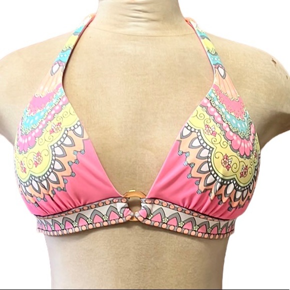 Victoria’s Secret Bikini Top Swimsuit Swim Halter Neon L Large - Picture 1 of 7